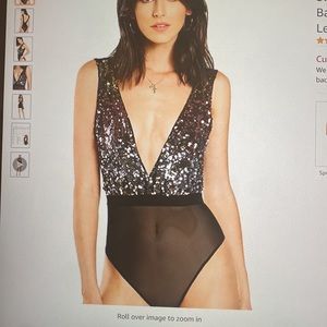 Sequin V-Neck Bodysuit